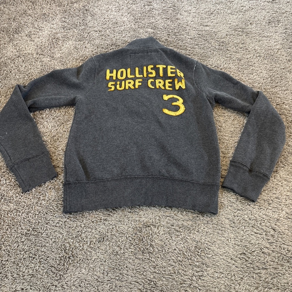 Y2K Vintage Hollister California‎ Surf 1/2 Zip Sweatshirt Size Medium M Gray